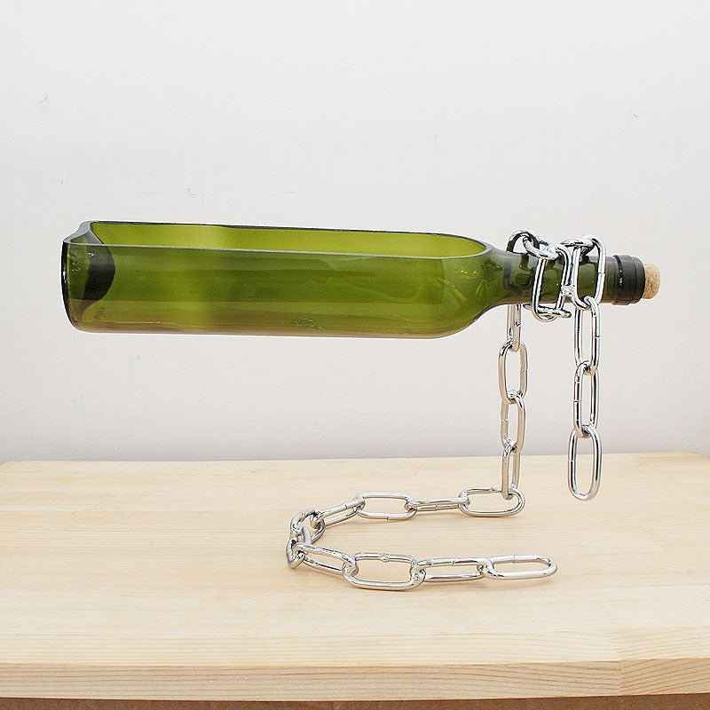 Suspended Wine Bottle Decoration – Elegant Hanging Display