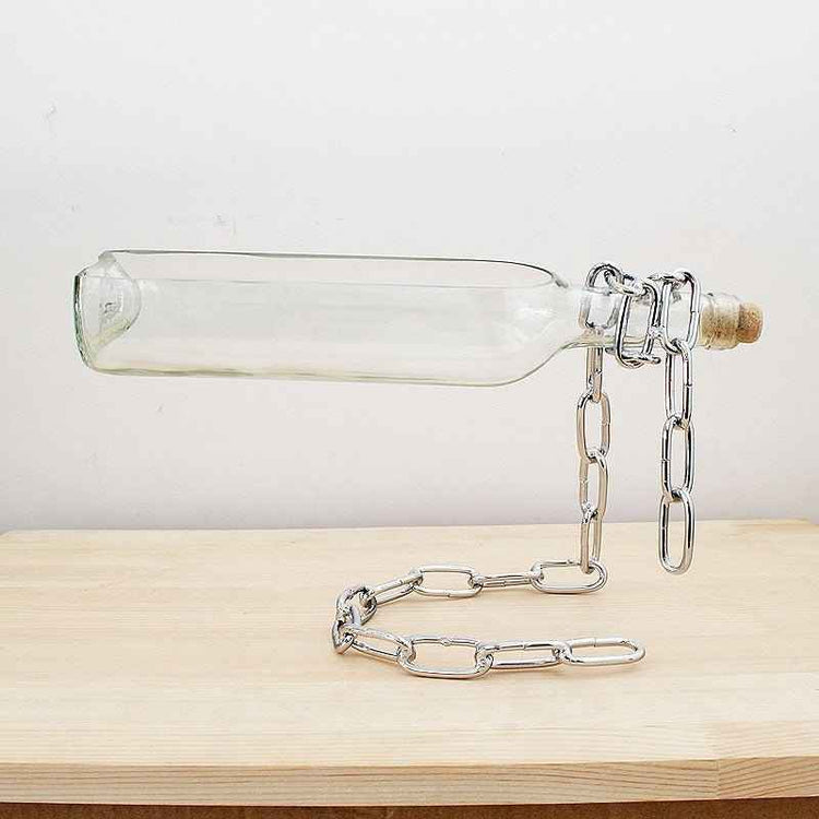 Suspended Wine Bottle Decoration – Elegant Hanging Display