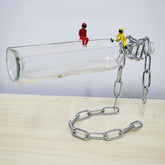 Suspended Wine Bottle Decoration – Elegant Hanging Display