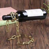 🍷 Suspended Wrought Iron Chain Red Wine Shelf – European Style Wine Bottle Decoration