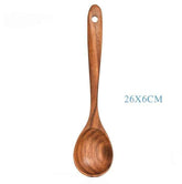 Teak Natural Wood Tableware Spoon Ladle Turner Rice Colander Soup Skimmer Cooking Tool Set