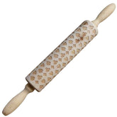 Wooden Christmas Poker Printing Rolling Pin – Add a Touch of Festive Fun to Your Baking