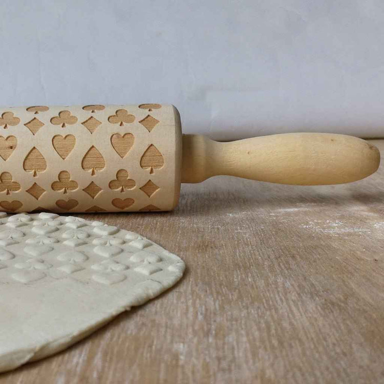 Wooden Christmas Poker Printing Rolling Pin – Add a Touch of Festive Fun to Your Baking
