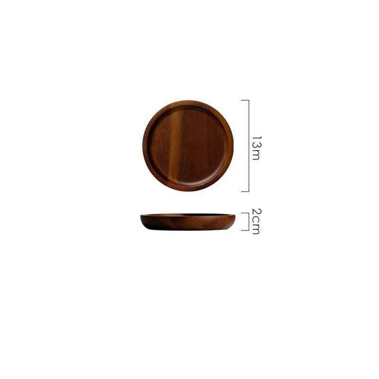 Wooden Circular Japanese Storage Cake Tray – Elegant Round Wooden Cake Stand
