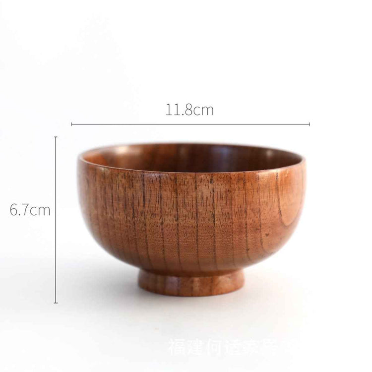 Wooden Japanese-Style Rice & Soup Bowl – Warm, Versatile & Eco-Chic