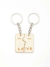 Wooden Key B Couple Gift Pendant – Togetherness Symbol for Lovebirds