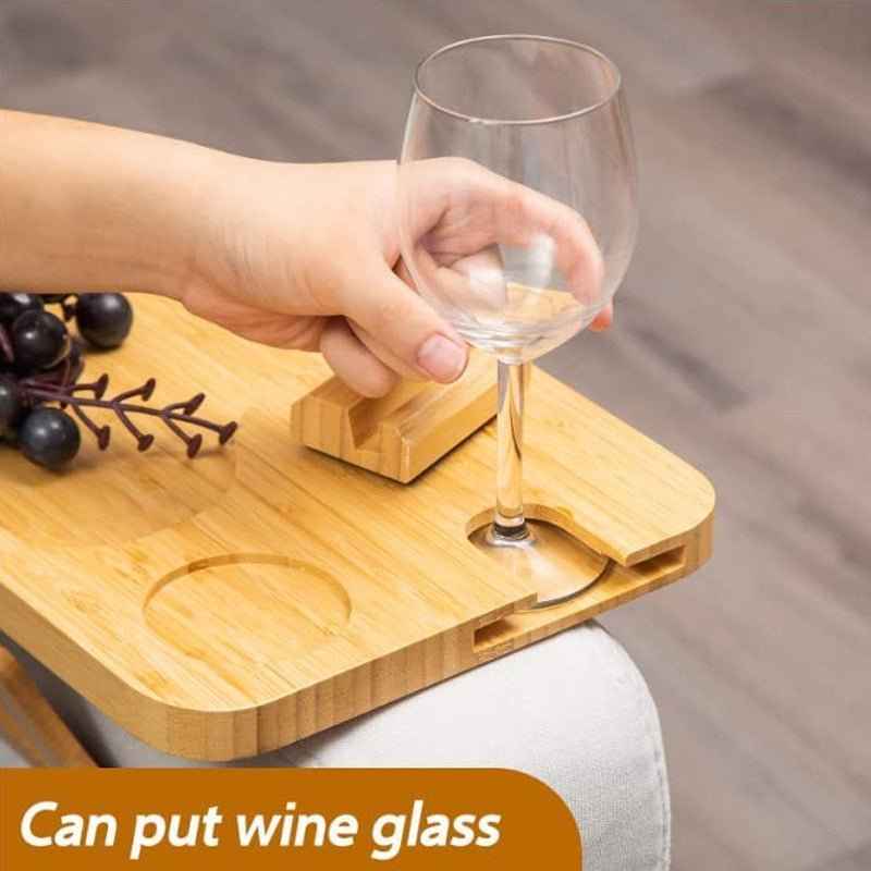 Wooden Lazy Sofa Handrail Tray – Stylish & Functional Armrest Organizer