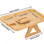 Wooden Sofa Handrail Tray: Solid Wood Armrest Organizer | Woody's Rituals