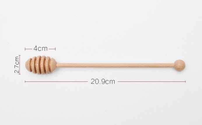 Wooden Long Handle Honey Coffee Stirrer – Elegant Beechwood Mixing Spoon