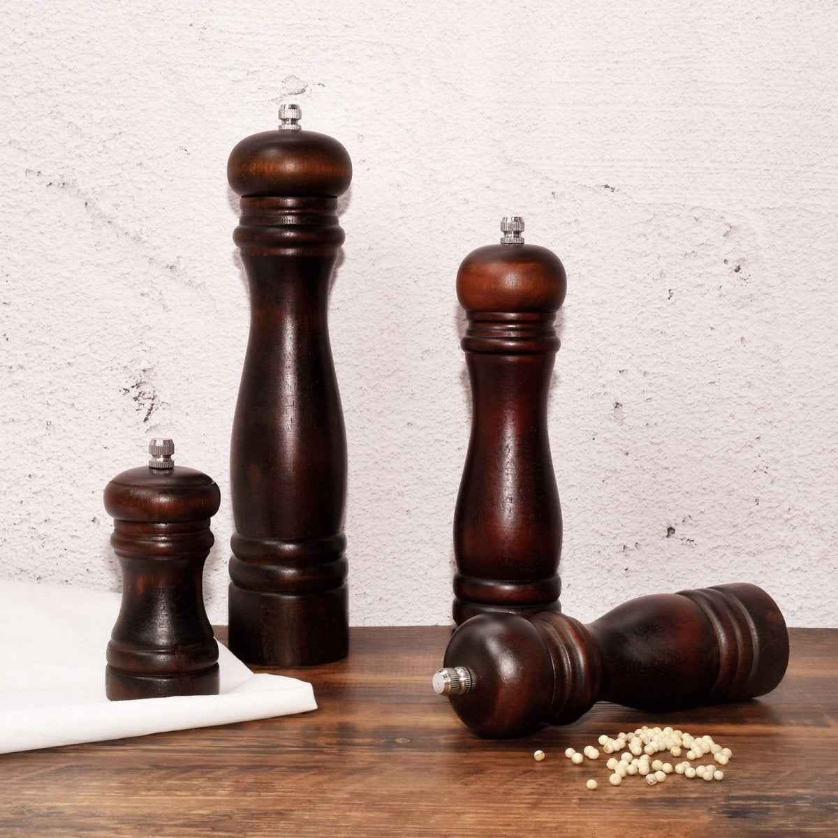 Wooden Pepper Grinder & Spice Bottle – Manual Ceramic Mill