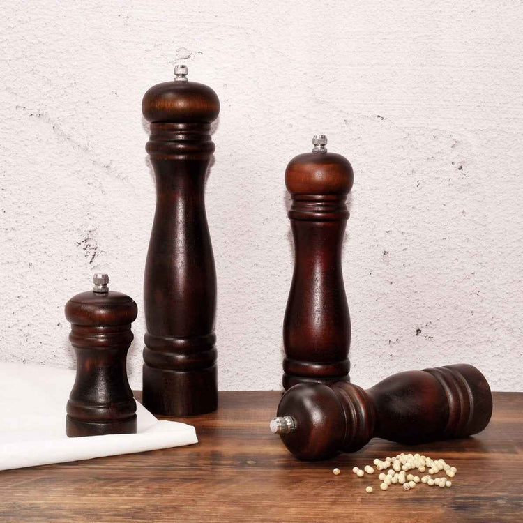Wooden Pepper Grinder & Spice Bottle – Manual Ceramic Mill