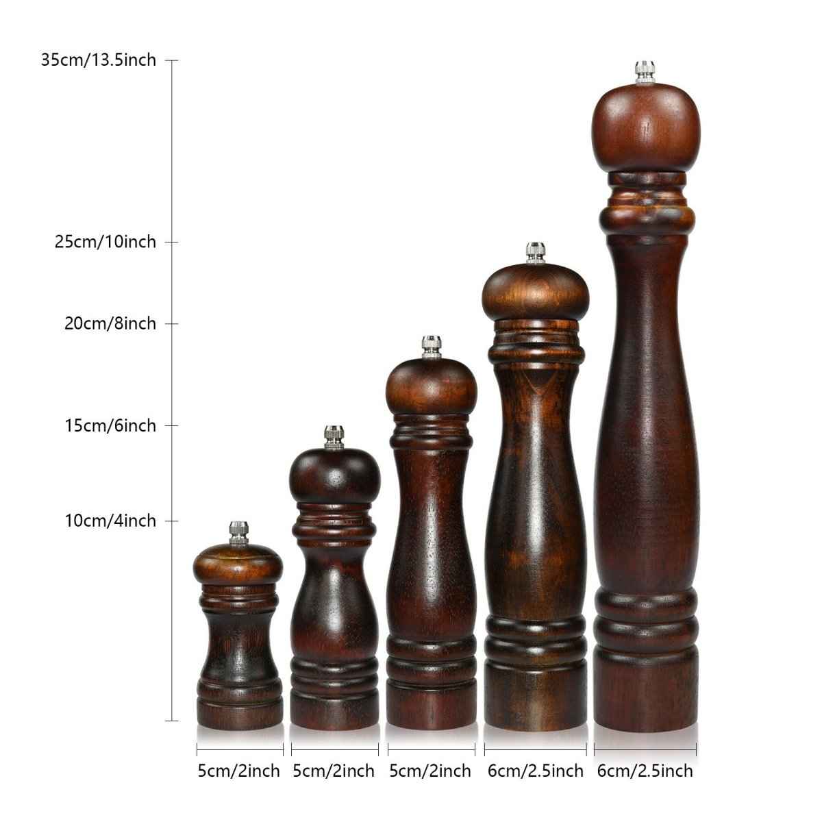 Wooden Pepper Grinder & Spice Bottle – Manual Ceramic Mill