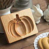 Wooden Pumpkin Cake Embossing Mold – Traditional Hand-Carved Baking Tool