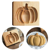 Wooden Pumpkin Cake Embossing Mold – Traditional Hand-Carved Baking Tool
