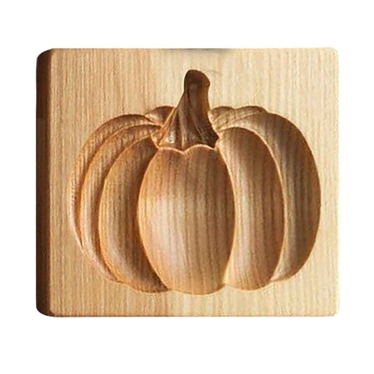 Wooden Pumpkin Cake Embossing Mold – Traditional Hand-Carved Baking Tool