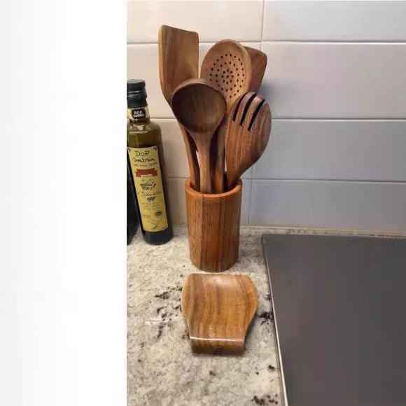 Wooden Spatula Cookware Kitchenware Set – Eco-Friendly & Stylish Cooking Essentials