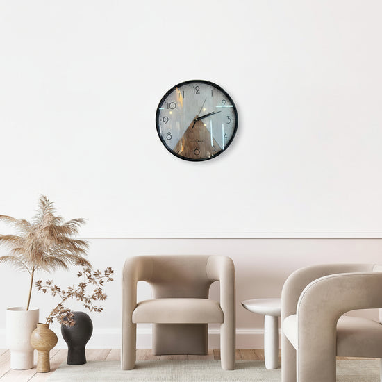 Handcrafted 12-inch wooden wall clock by WoodyKitchenware, featuring a natural wood finish and minimalist design.
