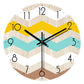 Handcrafted 12-inch wooden wall clock by WoodyKitchenware, featuring a natural solid wood design with black clock hands.