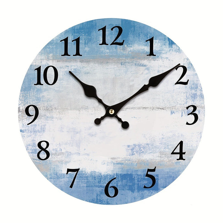 Handcrafted 12-inch wooden wall clock by WoodyKitchenware, featuring a natural solid wood design and minimalist time display.