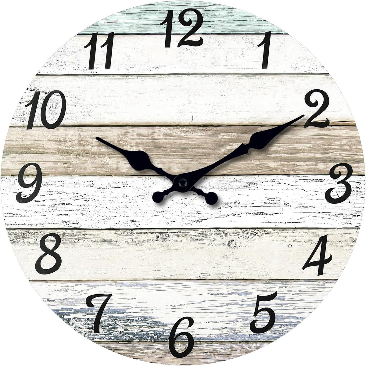 Handcrafted 12-inch wooden wall clock by WoodyKitchenware, featuring a natural wood finish and minimalist design.