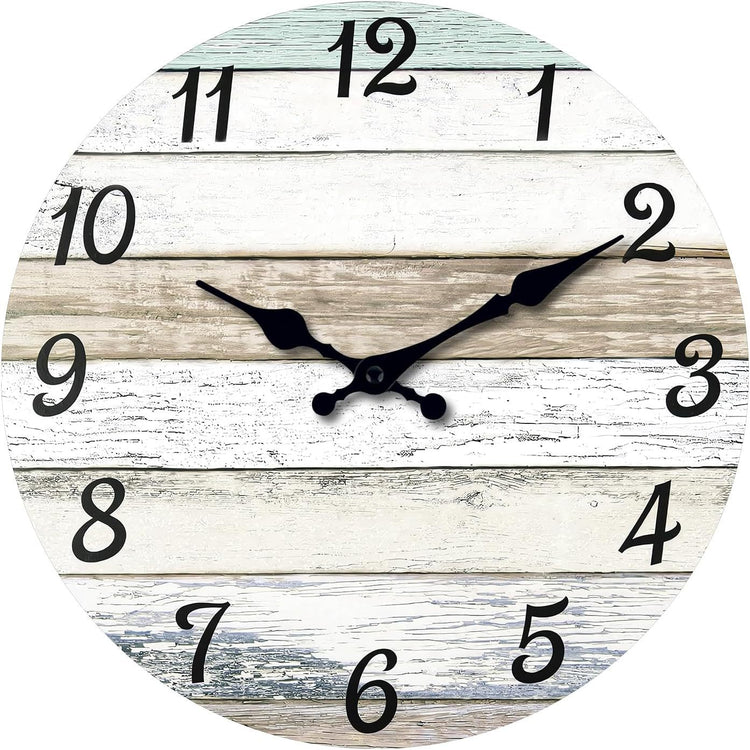 Handcrafted 12-inch wooden wall clock by WoodyKitchenware, featuring a natural wood finish and minimalist design.