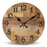 Handcrafted 12-inch wooden wall clock by WoodyKitchenware, featuring a natural solid wood finish and minimalist design.
