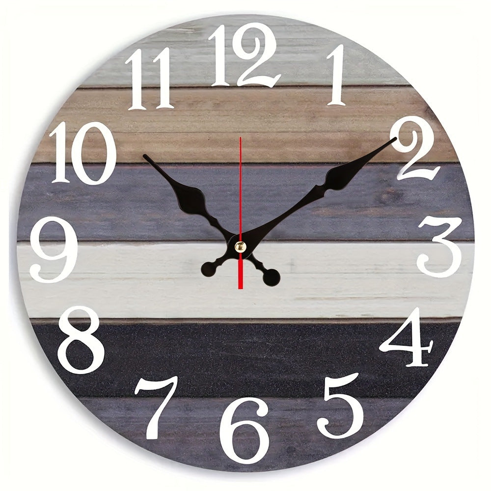 Handcrafted 12-inch wooden wall clock by WoodyKitchenware, featuring a natural wood finish and modern design for home decor.