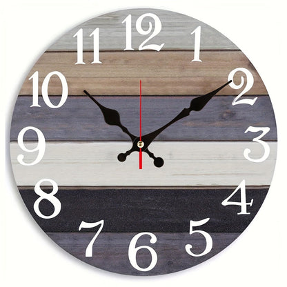 Handcrafted 12-inch wooden wall clock by WoodyKitchenware, featuring a natural wood finish and modern design for home decor.