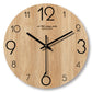 Handcrafted 12-inch wooden wall clock by WoodyKitchenware, featuring a natural solid wood design and minimalist style.