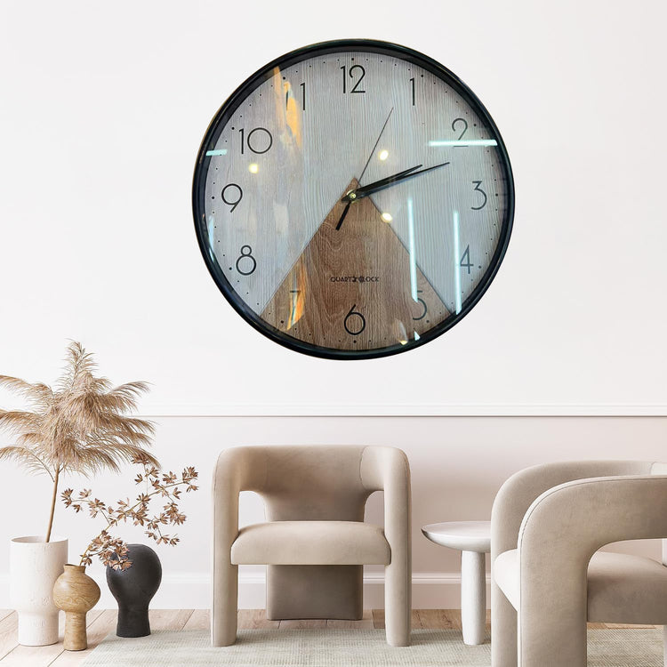 Handcrafted 12-inch wooden wall clock by WoodyKitchenware, featuring a natural solid wood finish and minimalist design.