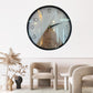 Handcrafted 12-inch wooden wall clock by WoodyKitchenware, featuring a natural solid wood finish and minimalist design.