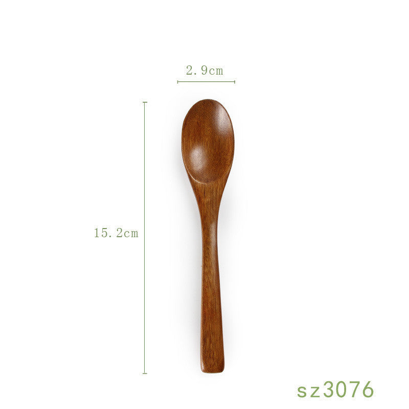 Japanese solid wood honey spoon by WoodyKitchenware, showcasing an elegant, functional design with a smooth, natural wood finish.