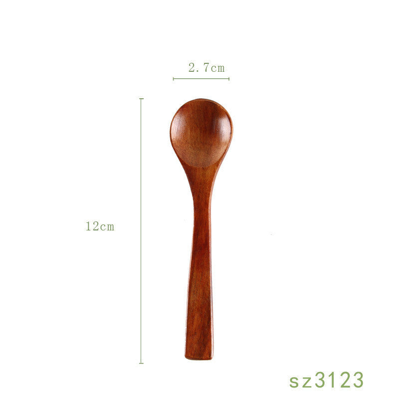 Japanese solid wood honey spoon from WoodyKitchenware, showcasing an elegant, functional design with smooth wood finish.