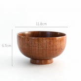 Wooden Japanese-style rice and soup bowl by WoodyKitchenware, warm-toned, versatile, eco-friendly, with smooth finish and traditional design.