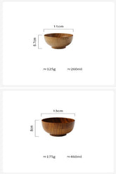 Wooden Japanese-style rice and soup bowl by WoodyKitchenware, showcasing warm, eco-chic craftsmanship with a versatile design.