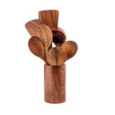 Set of 10 wooden cooking spatulas from WoodyKitchenware Fortress collection, crafted from solid timber for durable kitchen use.