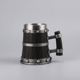 Large handle beer mug by WoodyKitchenware, handcrafted monolithic pylon design, 600ml beer drink vessel with a sturdy handle.