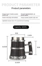 Large handle beer mug by WoodyKitchenware featuring a monolithic pylon design, 600ml capacity, handcrafted wooden vessel.