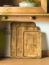 Wooden rectangular tray by WoodyKitchenware, vintage-style commercial restaurant tray with a rustic finish, ideal for serving and display.
