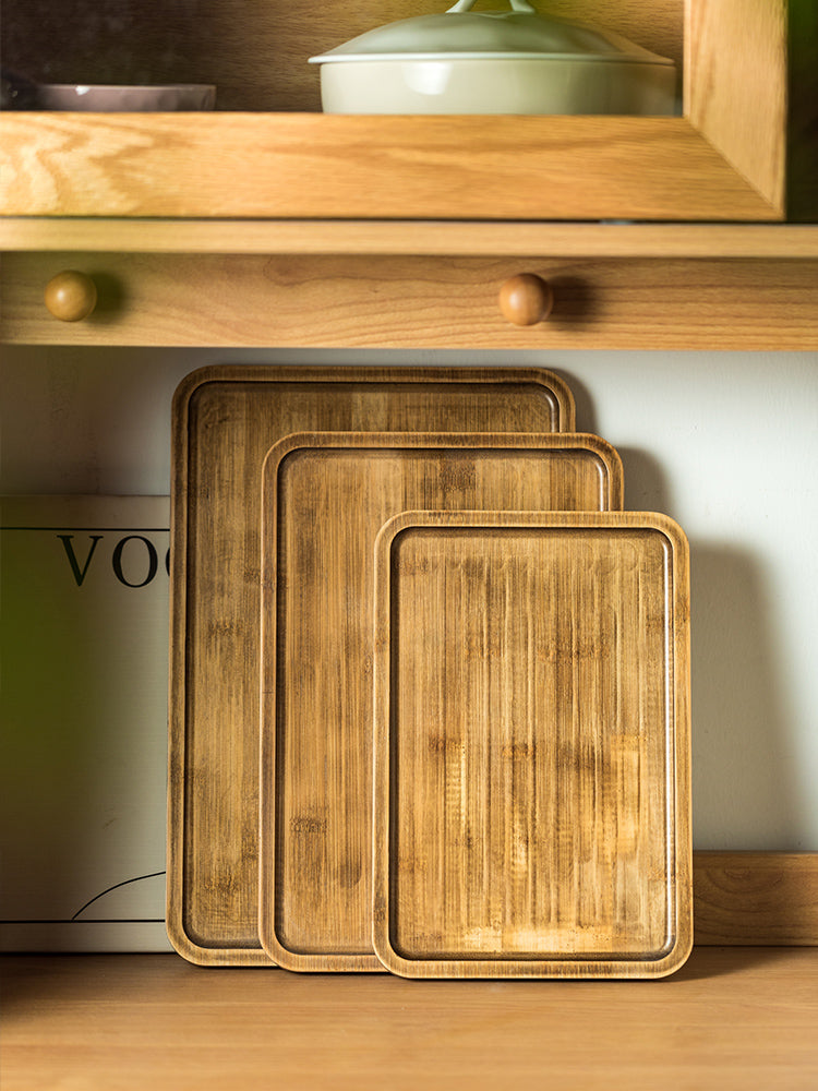 Wooden rectangular tray by WoodyKitchenware, vintage-style commercial restaurant tray with a rustic finish, ideal for serving and display.