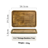 Wooden rectangular tray by WoodyKitchenware with a retro finish, ideal for restaurant or commercial use, showcasing timeless elegance.