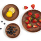 Wooden snack plate from WoodyKitchenware by WoodyKitchenware, 15cm, natural wood finish, ideal for household snack servings.