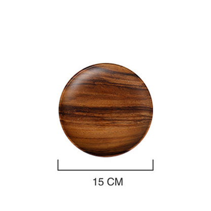 Wooden snack plate from WoodyKitchenware, 15cm round household wooden plate for serving snacks and elevating snack experience.