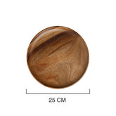 Wooden snack plate from WoodyKitchenware by WoodyKitchenware, 15cm round natural wood serving plate for household snacks.