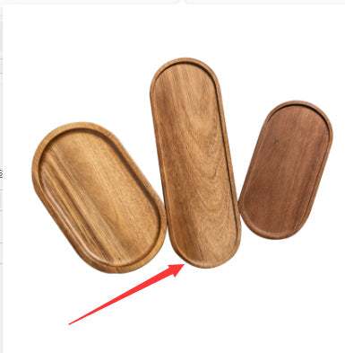 Oval wooden tray by WoodyKitchenware, solid timber serving tray with smooth finish, ideal for organizing or serving in a serene workspace.