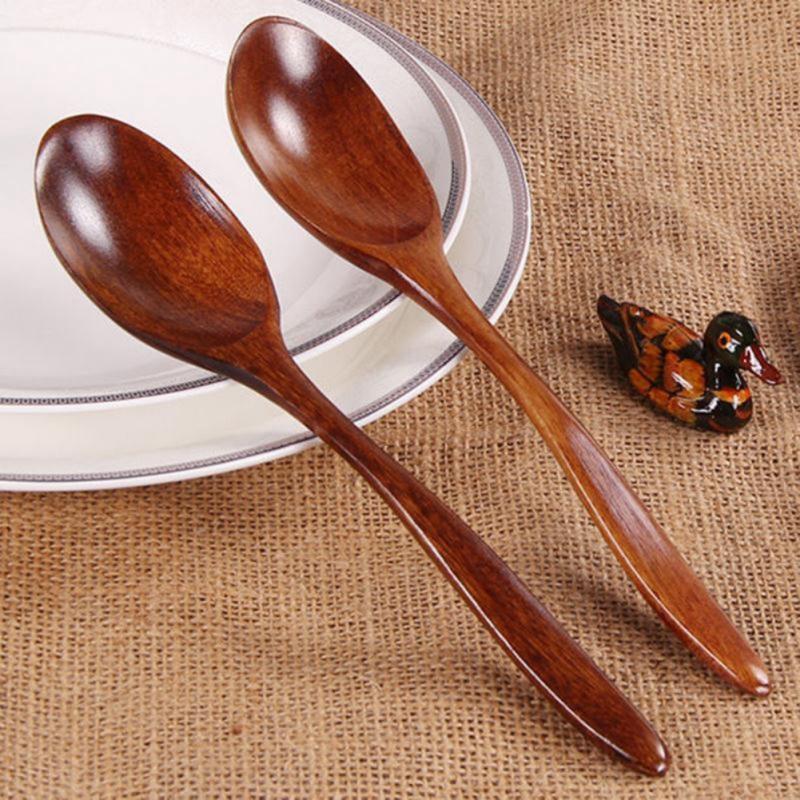 Set of five wooden cooking spoons from WoodyKitchenware, sustainable and stylish kitchen essentials by WoodyKitchenware.