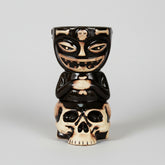 Handcrafted ceramic Tiki mug featuring Moai sentinel design by Woody&