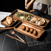Wooden breakfast and fruit plate by WoodyKitchenware, solid wood serving display for breakfast and fruit presentation.
