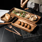 Wooden breakfast and fruit plate by WoodyKitchenware, solid wood serving display for breakfast and fruit presentation.