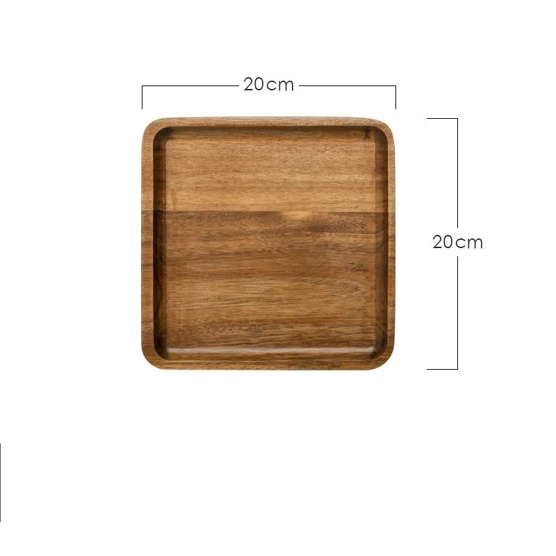 Wooden breakfast and fruit plate by WoodyKitchenware, solid wood serving display with smooth finish and natural grain.